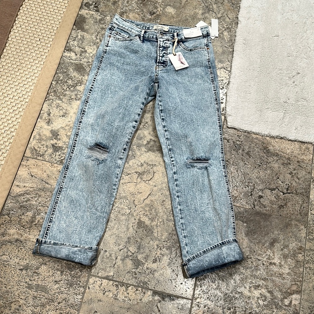 NWT Jessica Simpson straight bootcut jeans w "lived in vintage" denim